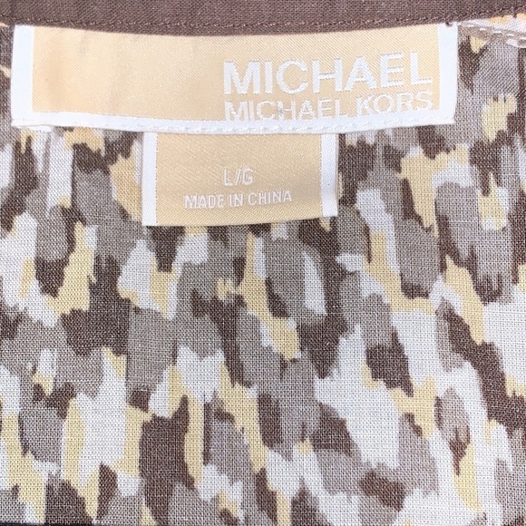 NWOT Michael Kors Cotton Leopard Print Tunic Top L - Picture 6 of 7